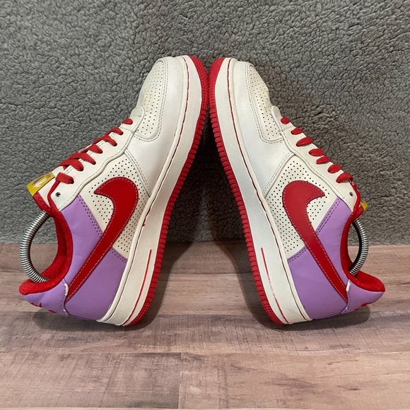 EXCLUSIVE Nike Air Force 1 Purple White Red Size 10.5 Men's SHIPS ASAP Af1 - Picture 5 of 9
